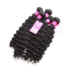 Peruvian Human Hair Deep Wave Weave Hair 4 Bundles 100% Unprocessed Virgin Peruvian Deep Curly Hair Weave Bundles Natural Color Total 400g 9 Deep Wave Human Hair Weave Bundles Deals 11