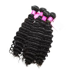 Peruvian Human Hair Deep Wave Weave Hair 4 Bundles 100% Unprocessed Virgin Peruvian Deep Curly Hair Weave Bundles Natural Color Total 400g 10 Deep Wave Human Hair Weave Bundles Deals 8