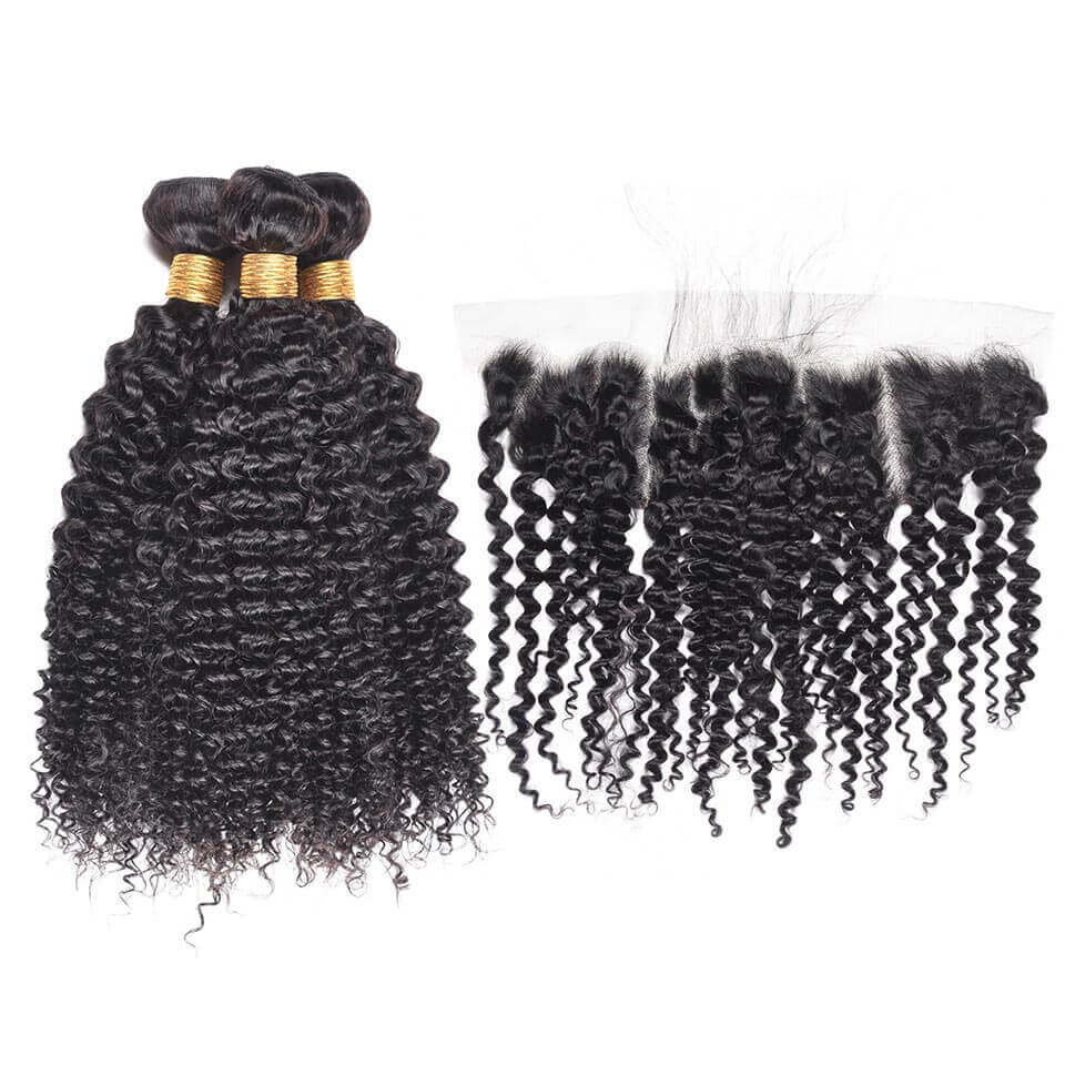 Ms Aloe Hair 10A Indian Human Hair Curly 4 Bundles Deals with Front Curly Wave Ear To Ear lace Front With Baby Hair Cheap Human Hair Bundles For Women 6 curly weave hair bundles with lace frontal