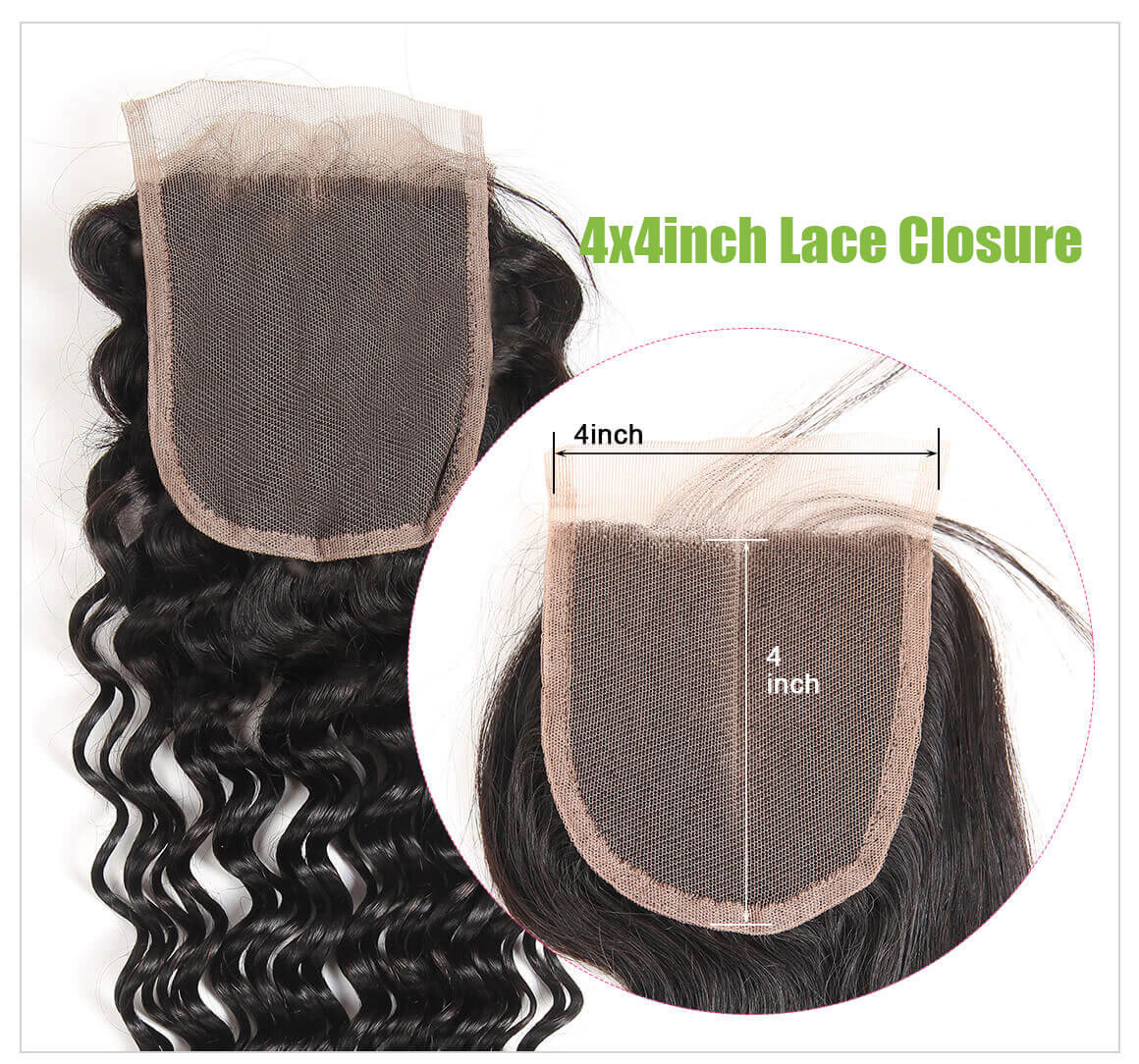 Brazilian 3 Bundles Deep Wave Hair With Lace Closure 100% Virgin Remy Human Hair Weave 11 deep wave lace closure 2