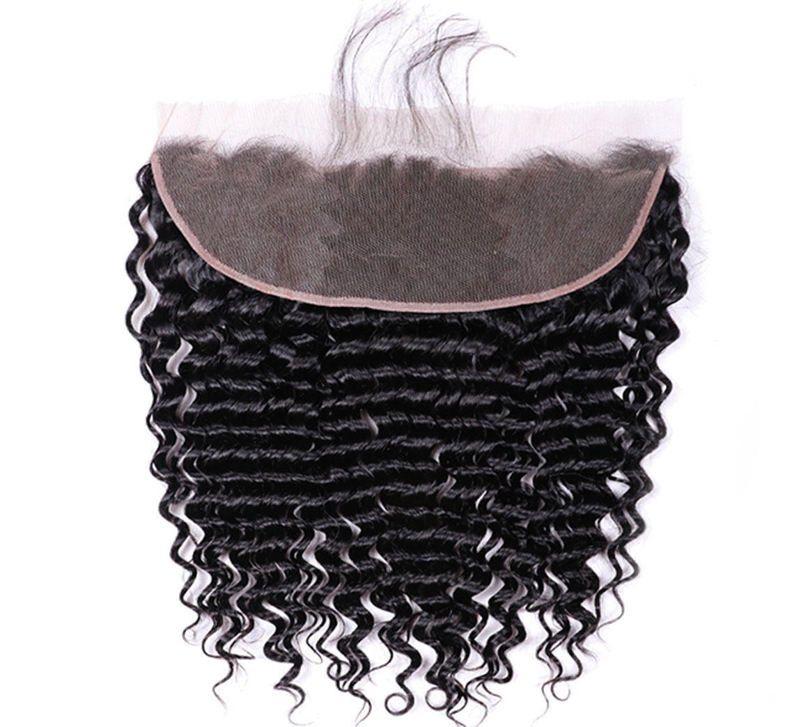 Ms Aloe Hair Brazilian Deep Wave 3 Bundles with Lace Frontal Closure Unprocessed Virgin Remy Human Hair with 13x4 Ear to Ear Closure With Baby Hair 8 human hair deep wave 13x4 lace frontal
