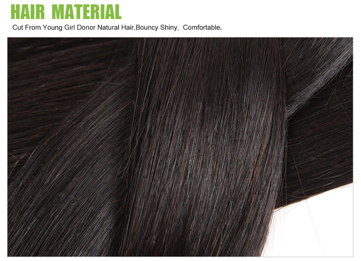 Peruvian Straight Hair 3 Bundles with Frontal 13x4 Lace Frontal Closure with Bundles Straight Virgin Human Hair Weave with Frontal Natural Color 10 straight human hair bundles material 03