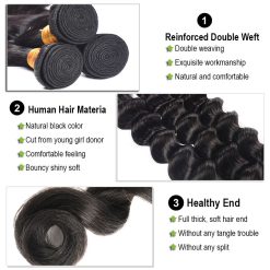 Ms Aloe Hair Brazilian Virgin Hair 4 Bundles With Closure Loose Deep Wave 10A Human Hair Weave Bundles With Closure 10 loose deep wave human hair bundles 1