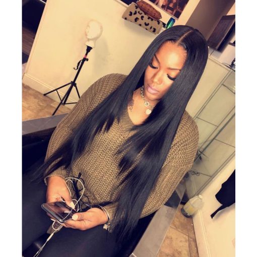 Indian Straight Hair 4 Bundles With Human Hair Lace Closure