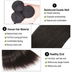 Ms Aloe 10A Grade Straight Hair 4 Bundles with 13×4 Lace Frontal Brazilian Straight Human Hair Weave 4 Bundles with Ear to Ear Lace Frontal 11 Straight Hair Bundles Description