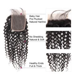 Ms Aloe Hair Brazilian Curly Hair Virgin Hair With Closure 100% Human Hair 3 Bundles With Closure Jerry Curly 11 curly weave lace closure