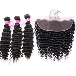 deep wave bundles with lace frontal