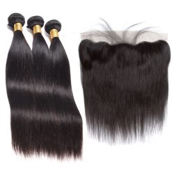 straight human hair with lace frontal
