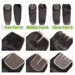 straight human lace closure Description