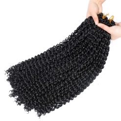 Ms Aloe 6Packs Passion Twist Hair 18inch Black Water Wave Crochet Hair Pre-Looped Long Bohemian Curly Synthetic Braiding Hair Extensions 22Strands/Pack(1B#,480g/Lot) 10 Passion Twist Hair 18inch Black Water Wave Crochet Hair