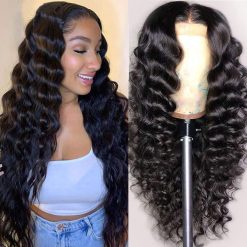 Loose Deep Wave 4x4 Lace Closure Wig Human Hair Lace Front wig with Baby Hair Brazilian Virgin Hair for Women