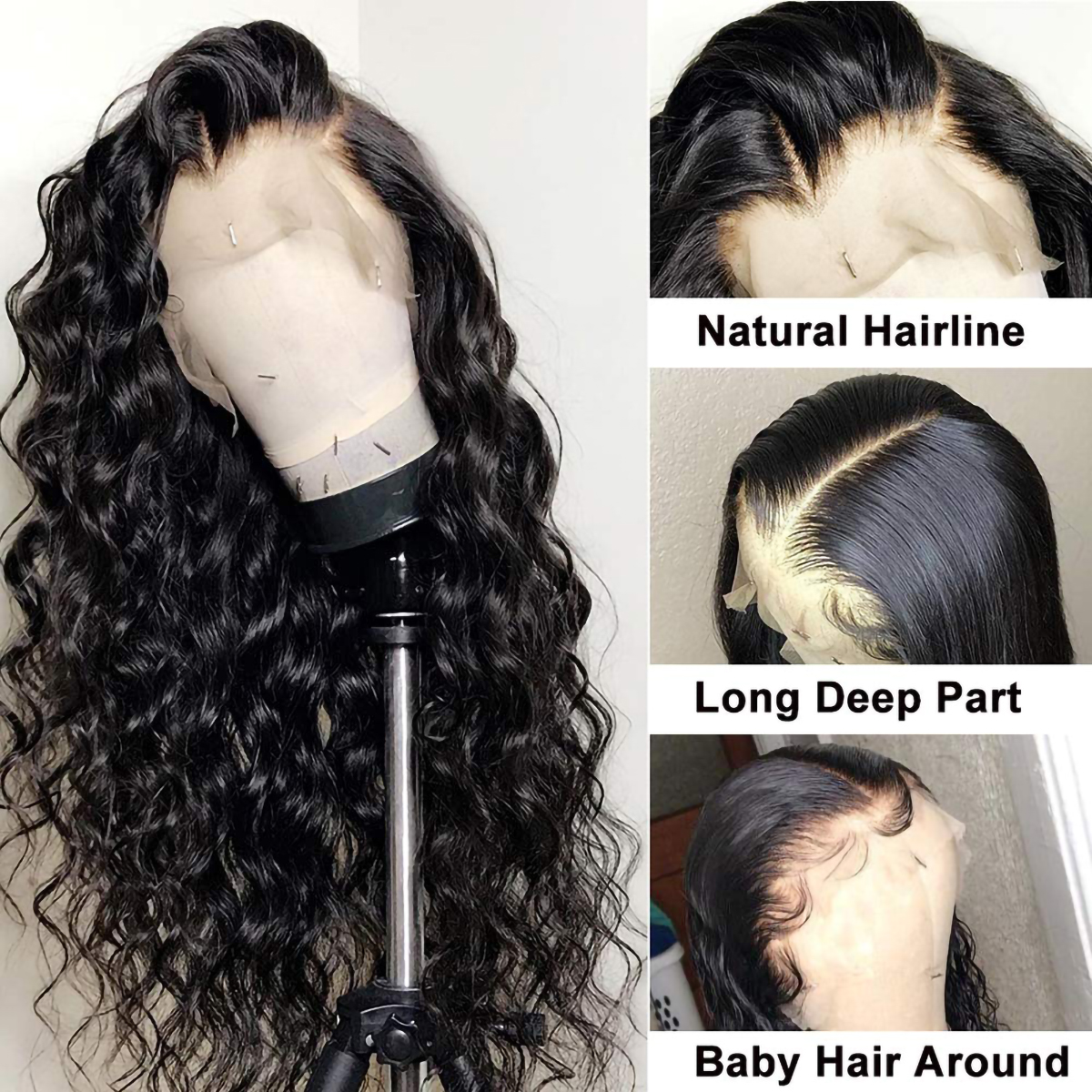 Loose Deep Wave Full Lace Wigs Human Hair with Baby Hair Pre Plucked Brazilian Virgin Remy Human Hair Wigs for Women Natural Color 7 Loose Deep Wave Full Lace Wigs