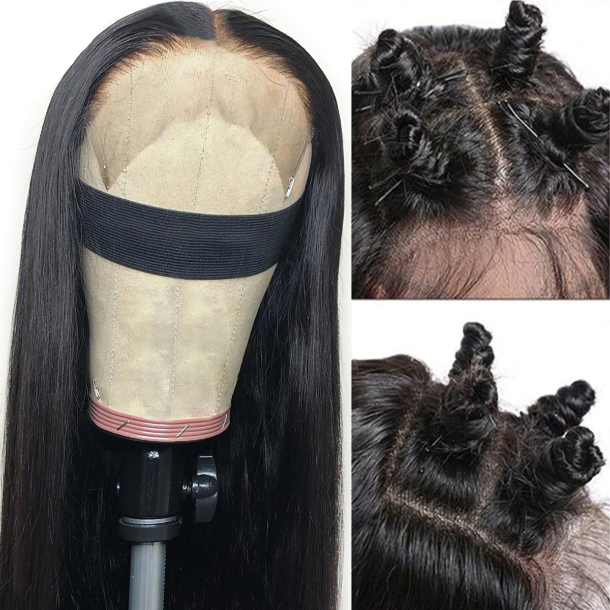 4x4 Lace Front Wigs Straight Hair Brazilian Virgin Human Hair Lace Closure Wigs For Women Natural Color 8 Straight 4x4 Lace Front Wig