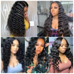 Loose Deep Wave 5X5 Lace Closure Wigs 5