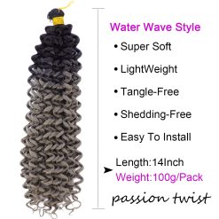 Curly Crochet Hair Grey Ombre