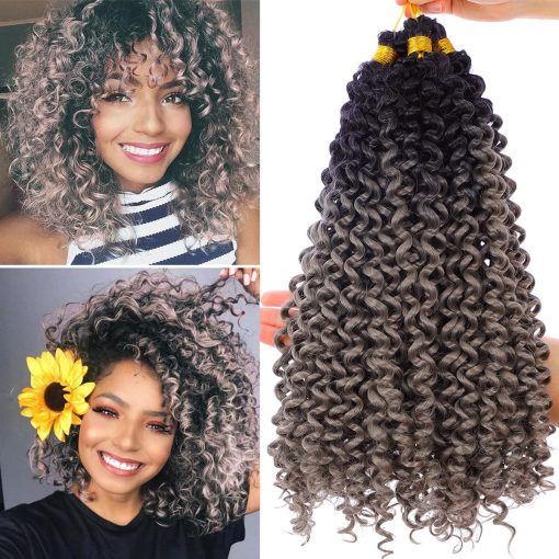 Curly Crochet Hair Grey Ombre