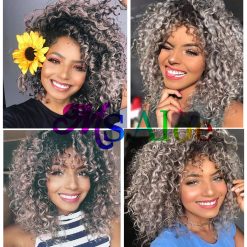 Curly Crochet Hair Grey Ombre