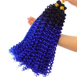 Marlybob Water Wave Crochet Curly Hair 1B blue