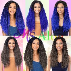 Marlybob Water Wave Crochet Curly Hair 1B blue
