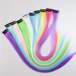 20 Pcs Glow in the Dark Hair Extensions Clip in Hair Extensions Colroful Luminous Hair Piece 22inch Straight Synthetic Hairpiece Highlights Clip in Hair Extensions for Women Girls Kids 13 Straight Synthetic Hairpiece Highlights Clip in Hair Extensions
