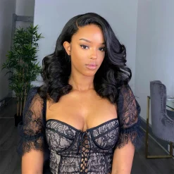 Body Wave HD Lace Frontal Wig Short Wavy Glueless Wig Pre-bleached Knots 180% Density Pre-plucked Hairline 21 Body Wave HD Lace Frontal Wig 1