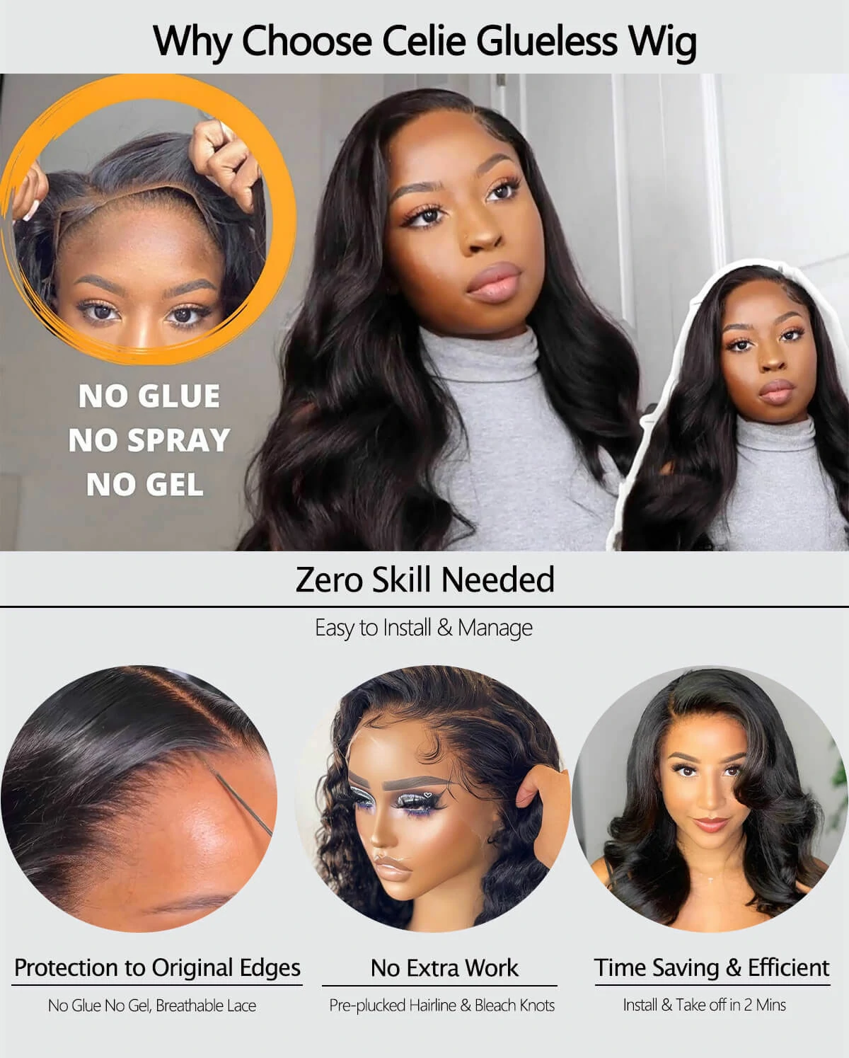 Pre-bleached Knots Straight HD Lace Frontal Wig 180% Density 6×5 Pre-cut Lace Wear & Go Glueless Wig 24 Body Wave HD Lace Frontal Wig