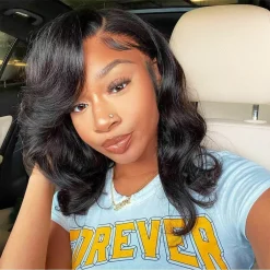 Benefits Of Wearing Glueless Lace Front Wigs 5 short body wave wig pre bleached knots