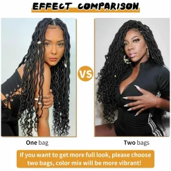 Goddess Locs Crochet Hair 20 Inch 5 Packs Faux Locs Crochet Hair Pre Looped Crochet Hair for Black Women Soft Faux Locs with Curly Ends(1B, 20 inch, 5 Pack) 10 Faux Locs Ms Aloe Hair