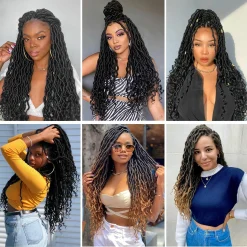 Goddess Locs Crochet Hair 20 Inch 5 Packs Faux Locs Crochet Hair Pre Looped Crochet Hair for Black Women Soft Faux Locs with Curly Ends(1B, 20 inch, 5 Pack) 11 Faux Locs Ms Aloe Hair