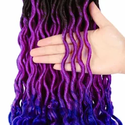Ombre Purple Blue Faux Locs