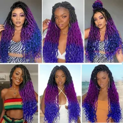 Ombre Purple Blue Faux Locs