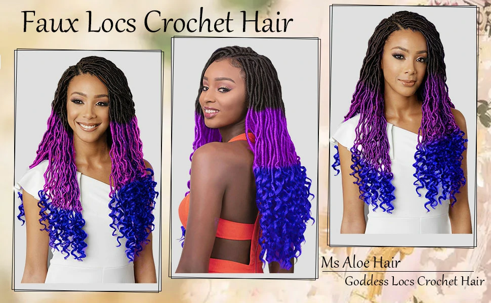 Ombre Purple Blue Faux Locs