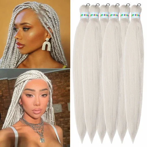 Silver Grey Braiding Hair